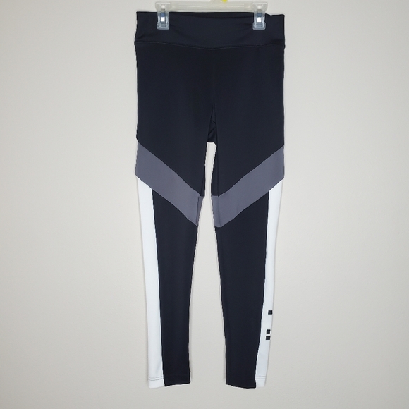 Adidas Designed 2 Move Black Color Block Graphic Logo High Rise 7/8 Leggings - Picture 4 of 12